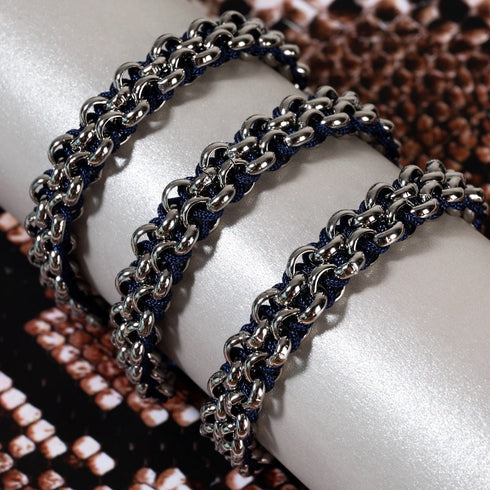 Sumatran Elephant Links | Mini Kismet Bracelet | Blue x Silver